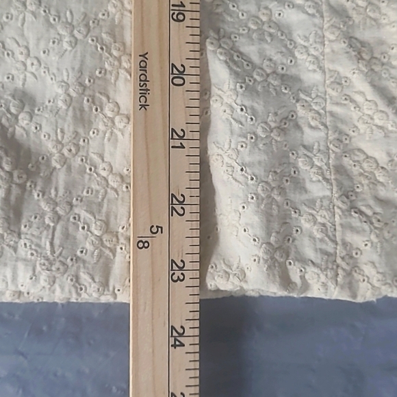 Eyelet Lace Blazer Jacket Lined Cream Ivory 100% Cotton Button - Picture 7 of 9